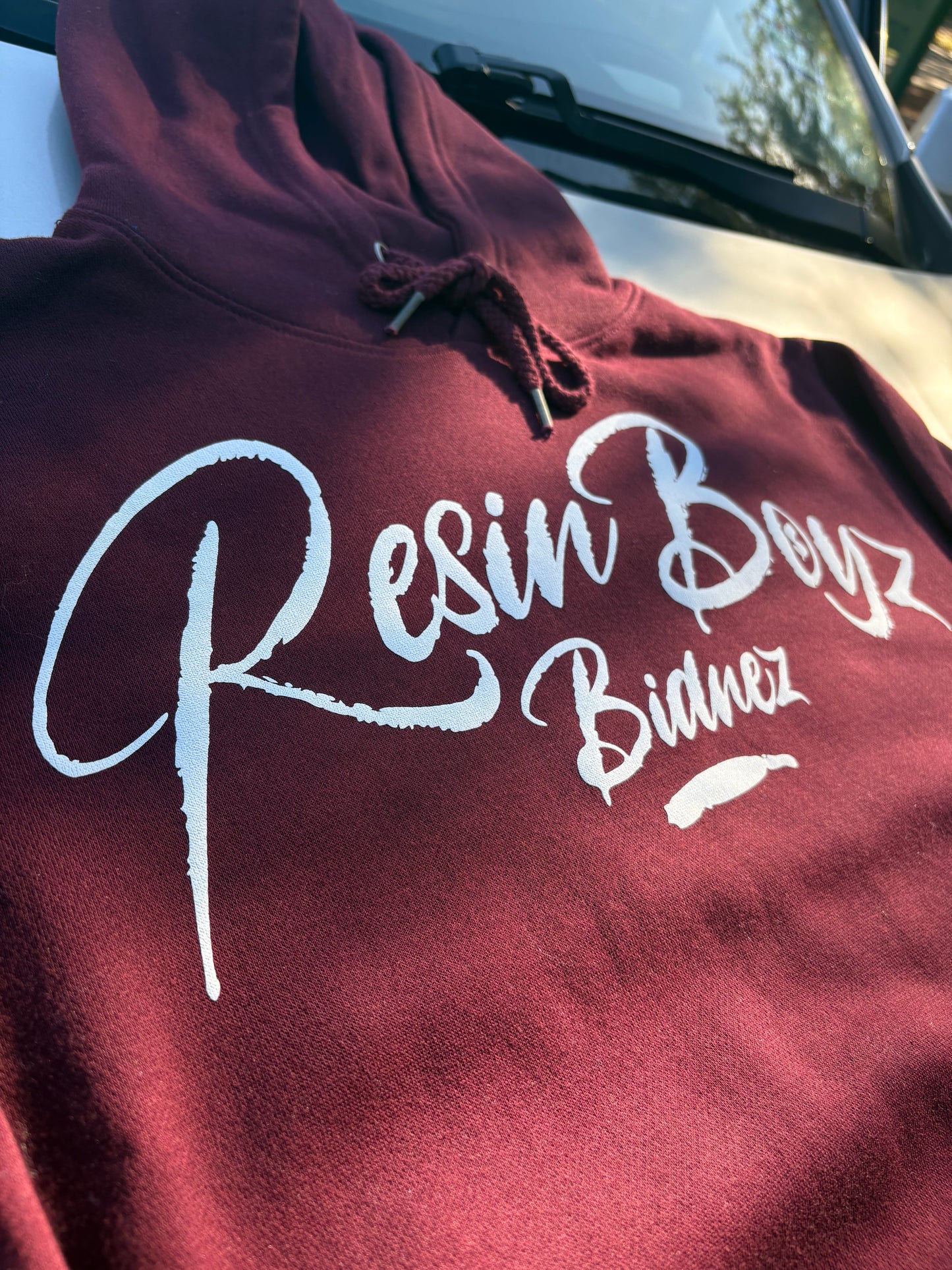 HUSTLE HARD MAROON HOODIE