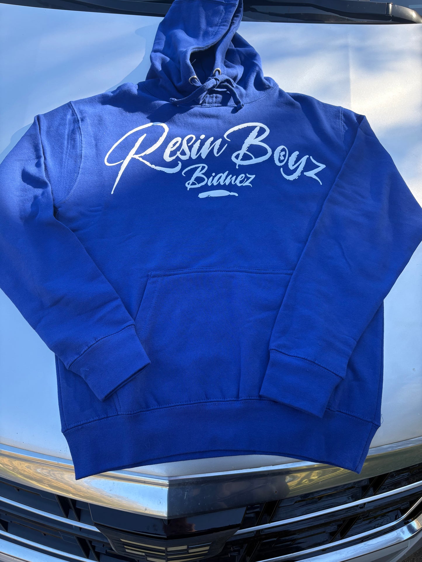 HUSTLE HARD BLUE HOODIE